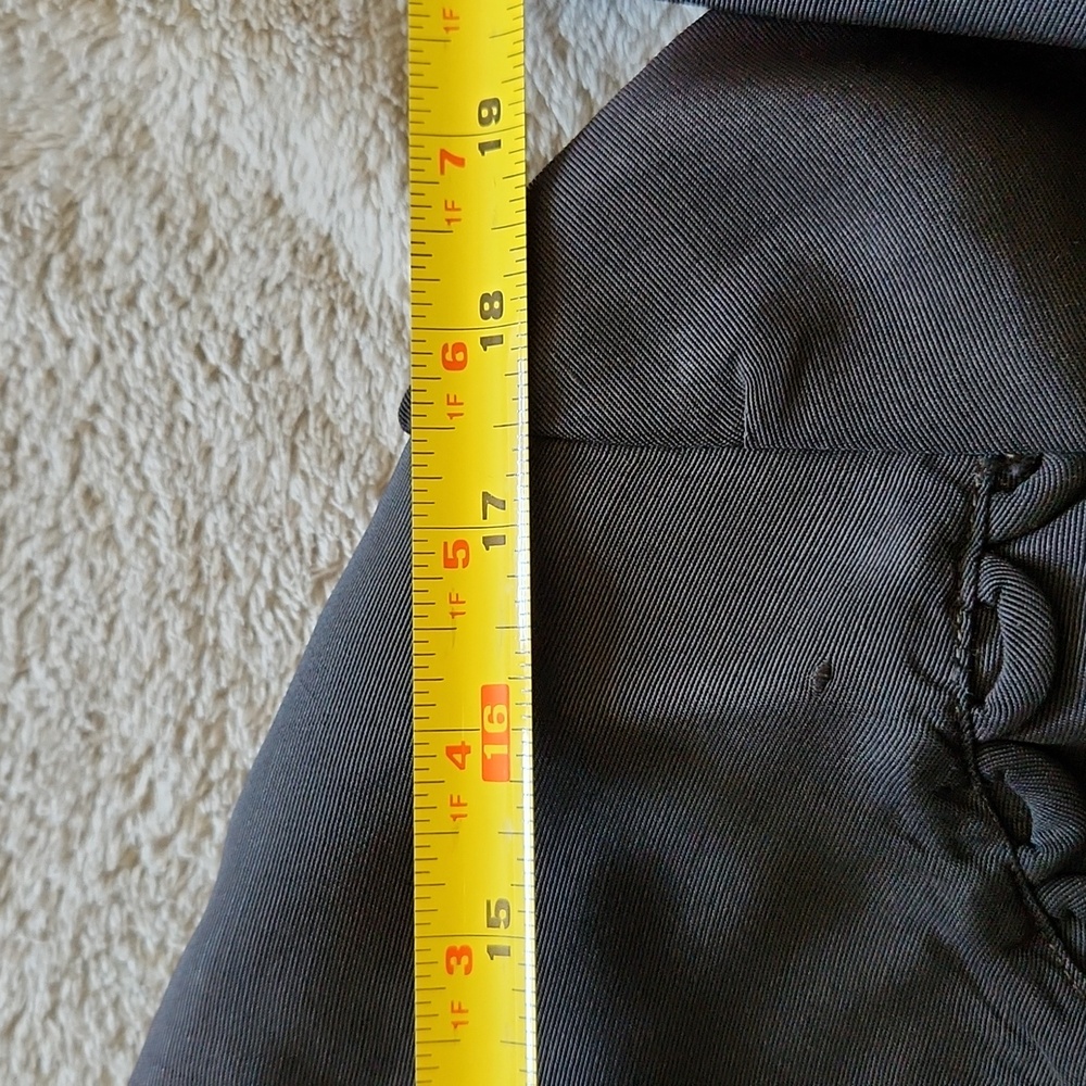 Black bolero jacket Sz M cropped open front loop detail shrug office cocktails - Picture 14 of 16